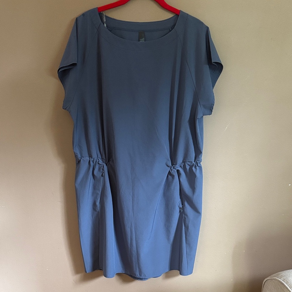 Kyodan dust blue Short Sleeve adjustable dress